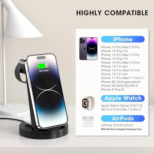 3-in-1 Wireless Charging Station for iPhone & Apple Watch