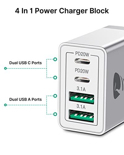 40W 4-Port USB C Charger - Fast Charging Duo