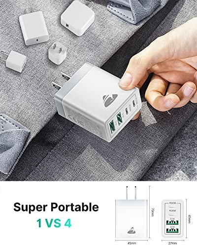 40W 4-Port USB C Charger - Fast Charging Duo