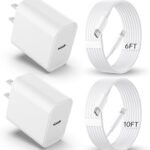 Fast Charging iPhone Charger 2-Pack with 6&10FT Cables