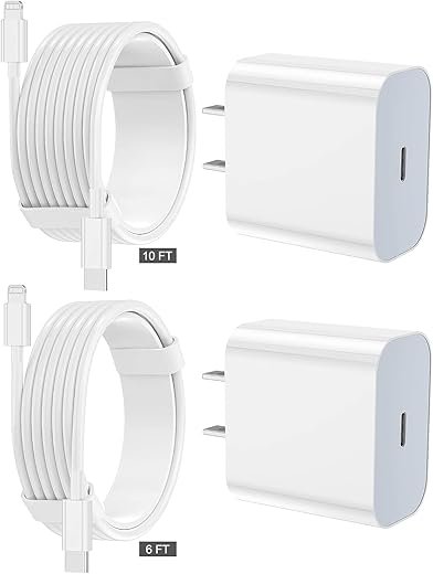 Fast Charging iPhone Charger & Cables - 2 Pack