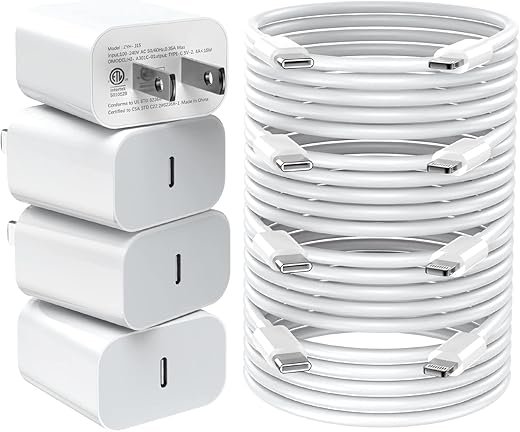 Fast Charging iPhone Charger Kit - 20W USB-C 4-Pack